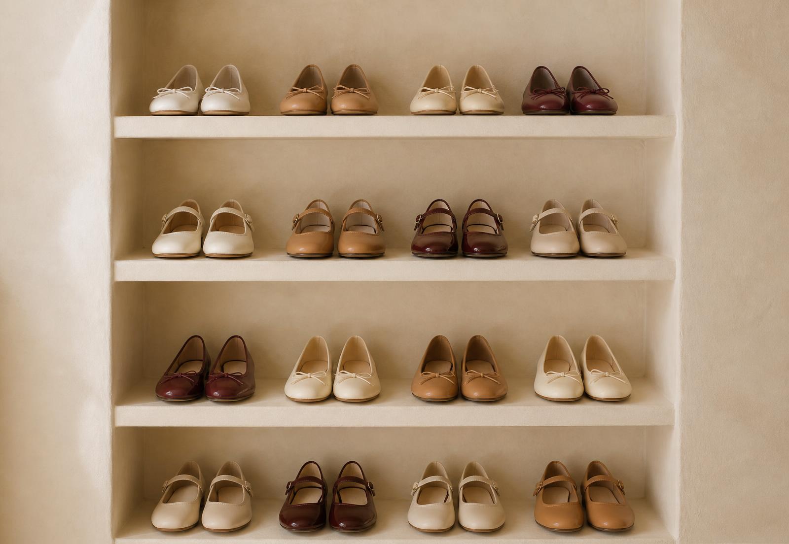 Estanterías del estudio VANDALA con toda la colección de zapatos ordenada